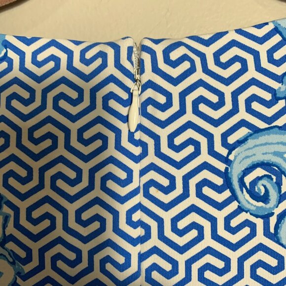 J. Mclaughlin Sheath Dress Size Small Blue Floral Catalina Cloth Stretch travel - Picture 8 of 8